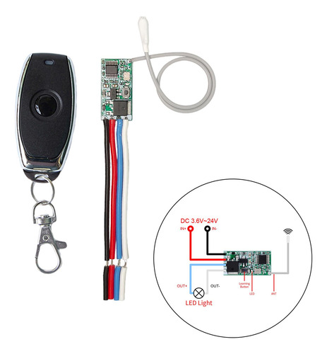 2 X 433mhz Mini Interruptor De Control Remoto Inalámbrico