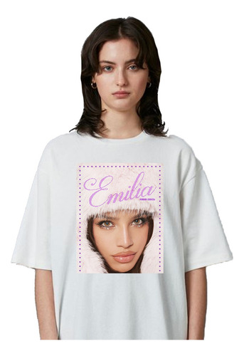 Remera Unisex Emilia Mernes Portada Tour Light Pink Mp3