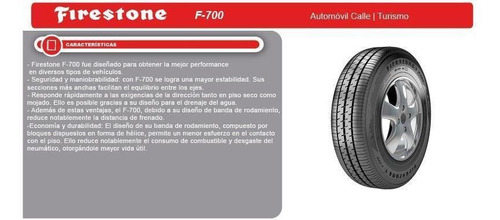 Imagen 2 de 8 de Neumático Firestone 185/65 R14 86t F-700 Ar