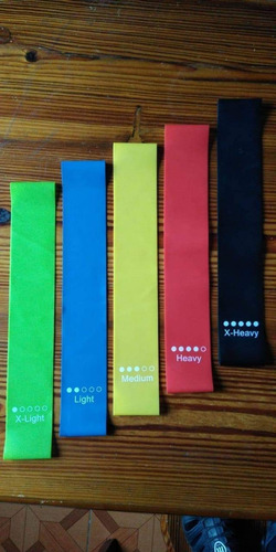 Ligas Elásticas, Pack 5 Bandas De Resistencia Pilates, Yoga