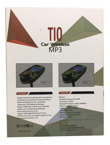 Adaptador Transmisor Carro Celular Bluetooth Mp3 Manos Libre
