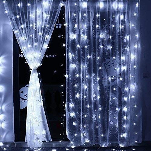 Imagen 3 de 4 de Cortina Led Lluvia Cascada 3x3 Metros Luces Navidad Deco