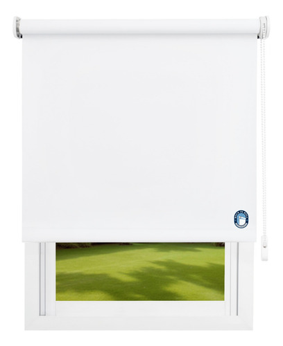 Cortina Roller Blackout 160x220 Blanco Black Out 100% Bloqueante Solar, Facil Instalacion, Tela Pvc Resistente, Soportes Metalicos, 160 Ancho X 220 Alto Blanco