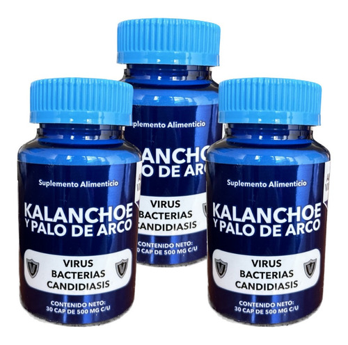 Kalanchoe Palo De Arco 30 Caps 3pz Candida Virus Bacterias