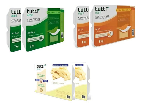 Cera Tutti 1kg - 2 Algas, 2 Mel E 2 Chocolate Branco