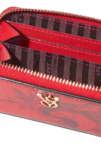 Cartera Pequeña Victori´s Secret Color Rojo Diseño De La Tela Floreado