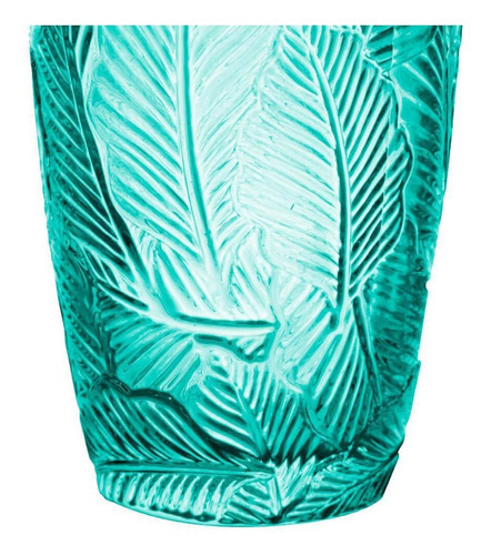 Jogo De Copos De Vidro Folha Verde 380ml - Copo078