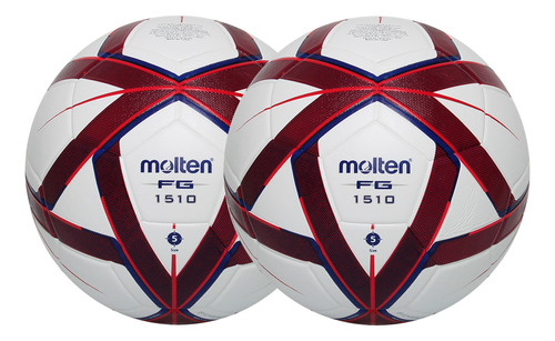 2 Pzas Balón Fútbol Molten Forza Laminado F5g1500 #5 Color Blanco