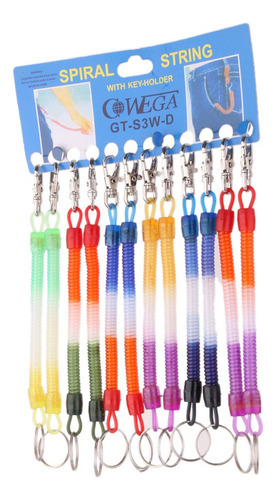 Y 12pcs Resorte De Plástico Espiral Llavero Retráctil Clips