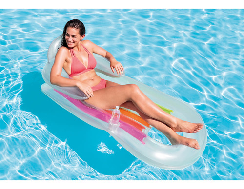 Inflable Alberca Camastro Flotante Colorido Blanco