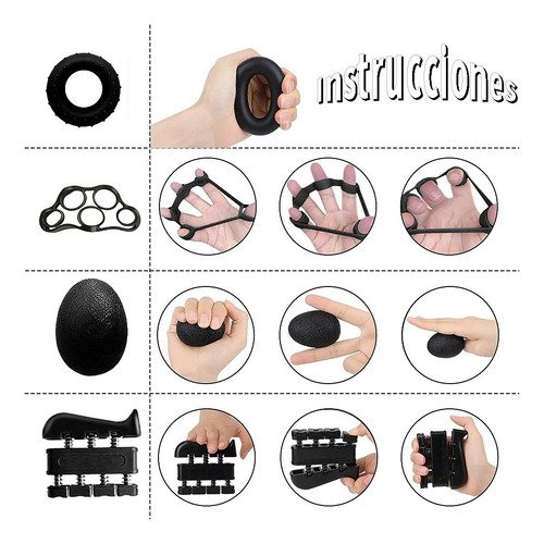Imagen 7 de 9 de Apretón De mano conjunto ajustable agarre Ejercitador Set