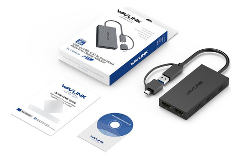 Wavlink Hub Adaptador Usb 3 / Usb-c Para Duplo 2x Hdmi 02