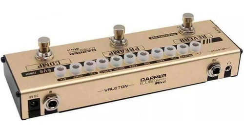Pedalera Valeton Mes-4 Dapper Acoustic Mini Effect Strip Color Dorado