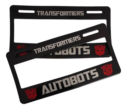 Par De Portaplacas Transformers Autobots Plastico Generico 