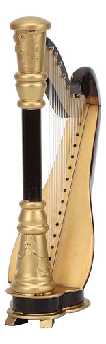 Miniinstrumento Musical Modelo De Arpa De Madera De 16 Cm