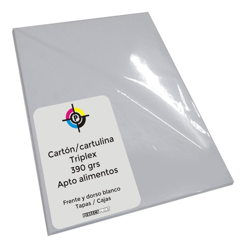 Carton Cartulina Triplex A4 390 Grs 20 Hojas Cajas Tapas