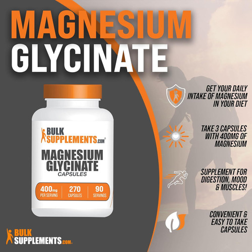 Cápsulas De Glicinato De Magnesio De Bulksupplements.com - M
