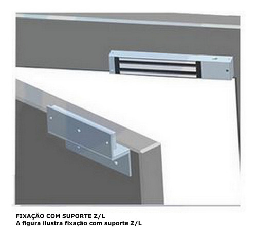 Kit Fechadura Eletroima Magnetica Fe180 Kg Jfl C/ Suporte Zl Cor Cinza