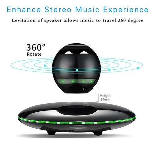 Infinity Orb - Alto-falante magnético com LED Bluetooth 4.0 e Fla