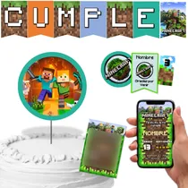 Comprar Kit Imprimible Cumple + Candy Editable - Minecraft