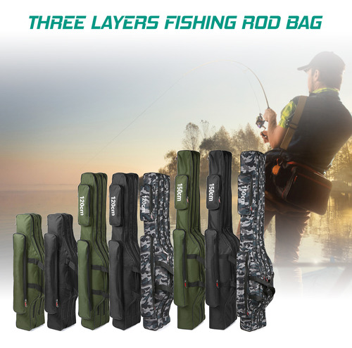 Bolsa Para Aparejos De Pesca De 3 Capas, Caña Portátil, Pleg