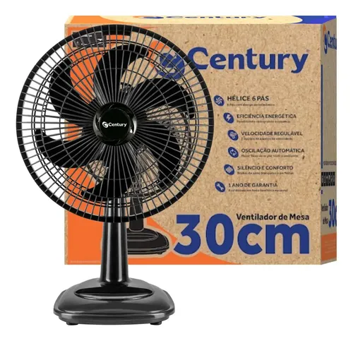 Ventilador de Mesa Century  Turbo 30cm com 6 Pás