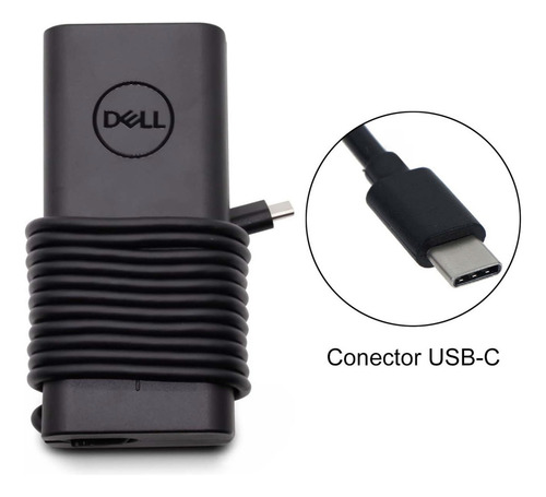 Cargador Dell Type-c Tipo C Xps 13 9360 9365 9370 9380 65w Negro Genérica (Reacondicionado)