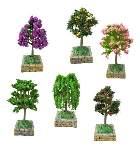 6 Piezas Miniatura Modelo De Árboles Mini Paisaje