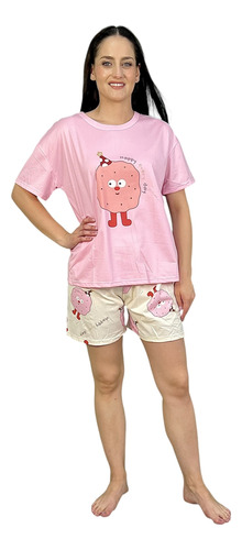 Pijama Mujer Sunpijam Short Unitalla Suave Tacto Algodón