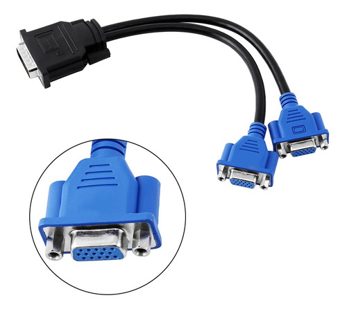 Dms-59 Pinos Macho Para 2 Vga Adaptador Divisor Fêmea De 15