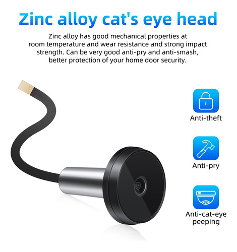 Visor De Puerta Tipo Ojo De Gato De 2.8 Pulgadas Con Cámara
