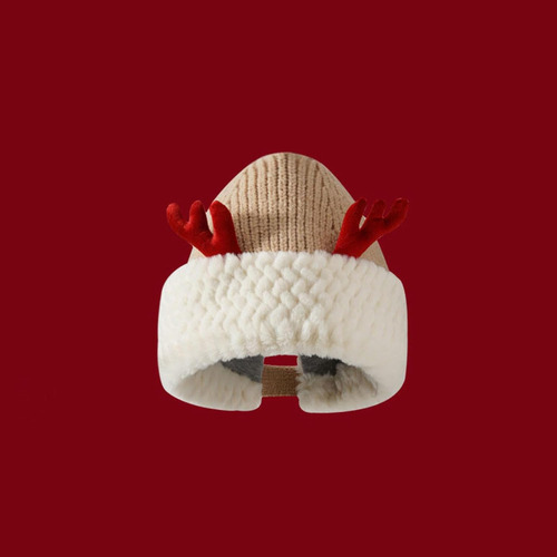 Regalo De Navidad ~ Bonito Gorro De Lana Afelpada Con Cuerno