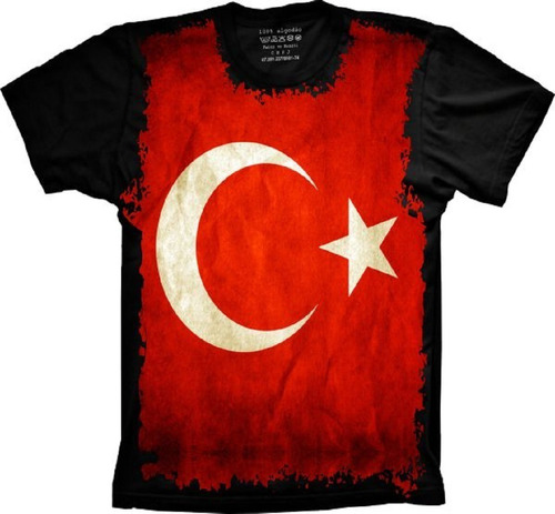 Camisetas - Plus Size Bandeira Turquia