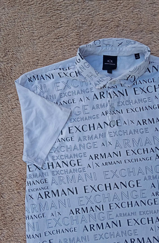 Playera Blanca Tipo Polo Armani Exchange Talla L Slim Fit 