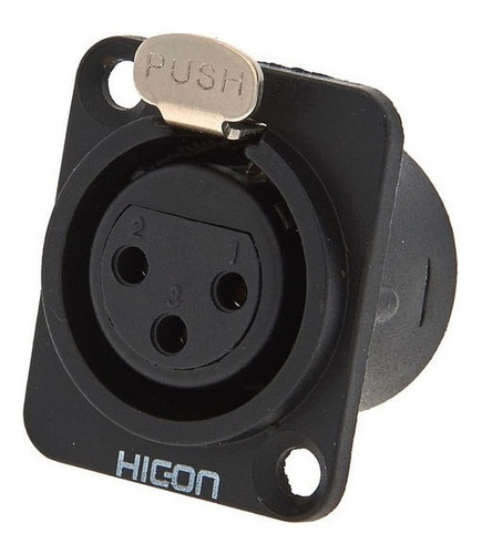 Conector Hi-con Xlr Hembra Chasis  Hi-x3df-m Conector Alemán