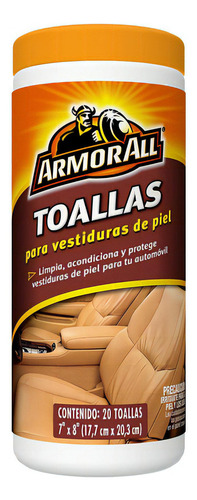 6 Toallitas Protectoras Limpia Acondiciona Armor All Piel Color Naranja