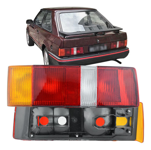 Lanterna Traseira Escort L Gl Xr3 1987 88 89 À 1992 Tricolor