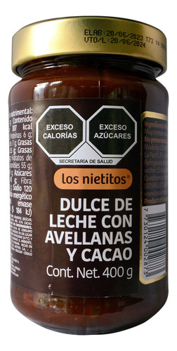 Dulce De Leche Los Nietitos Avellanas y Cacao 400g