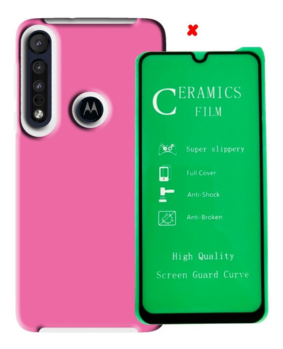 Estuche Forro Motorola One Macro + Vidrio Templado 5d