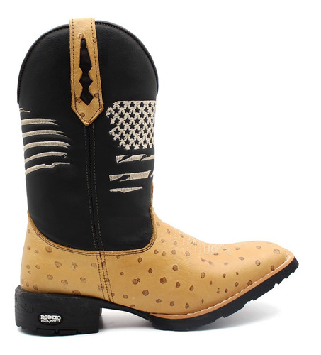 Botina Bota Country Texana Bico Quadrado Rodeio Lançamento