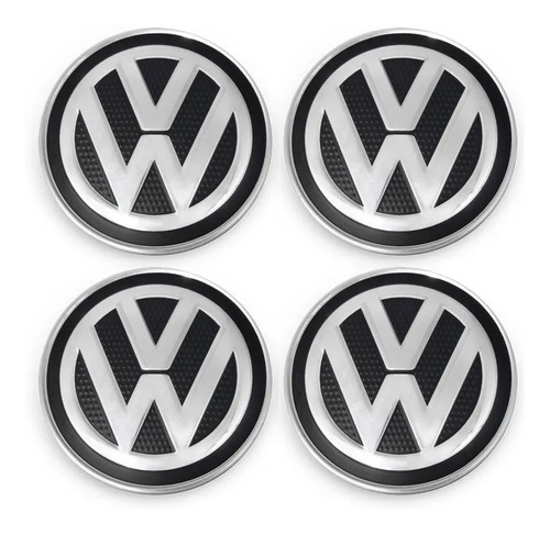 4 Calota Tampinha Emblema Roda Vw Big Zunky Gol Geração 6 