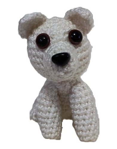 Amigurumi Llavero (crochet) Perro Blanco 7cm