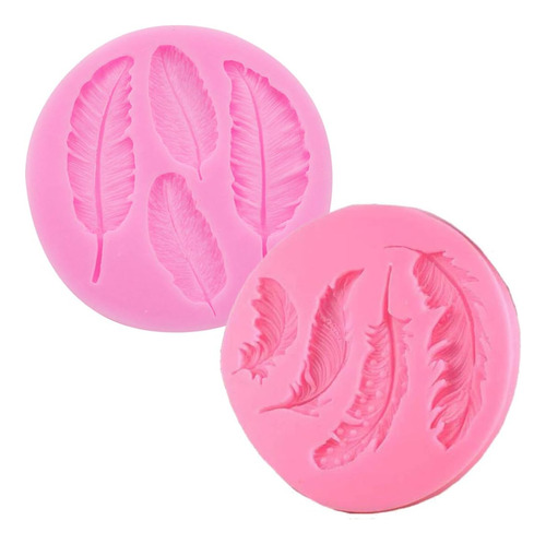 Molde De Silicona Fondant De Plumas, 2 Uds., Herramient...