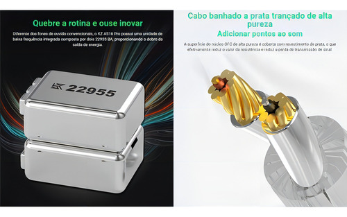 Auriculares HiFi Kz As16 Pro 16 Drivers con micrófono, color verde