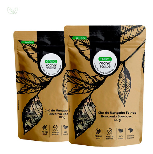 Kit 2 Pct Chá De Mangaba Folhas Mangabeira Hancornia 100g