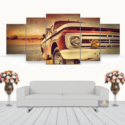 Quadros Decorativo Camioneta Antiga Carro  128x60 Lindo N3