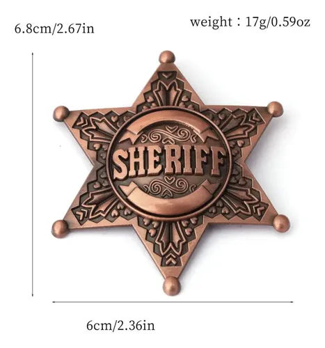 O Broche Do Xerife Dos Eua, Uu. Estrela Hexagonal De Bronze