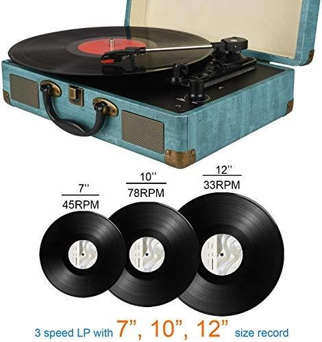 Tocadiscos De Vinilo Inalámbrico De 3 Velocidades Color Vintage