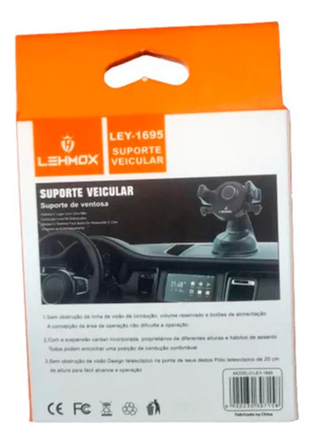 Suporte Veicular Celular Ley-1691 Suporte De Celular Cor Preto