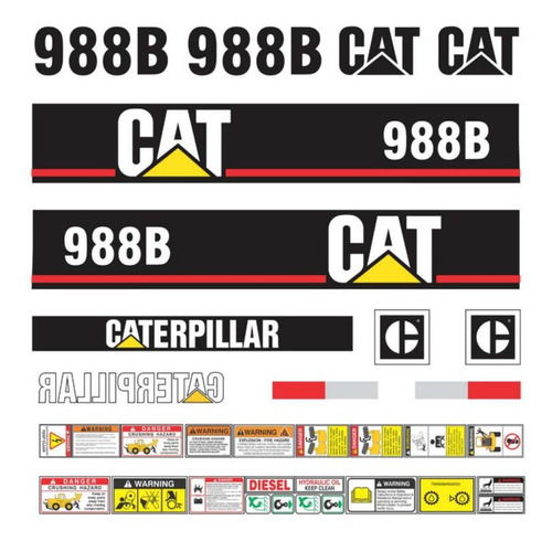 Calcomanías Caterpillar 988b Moderna, Preventivos Originales